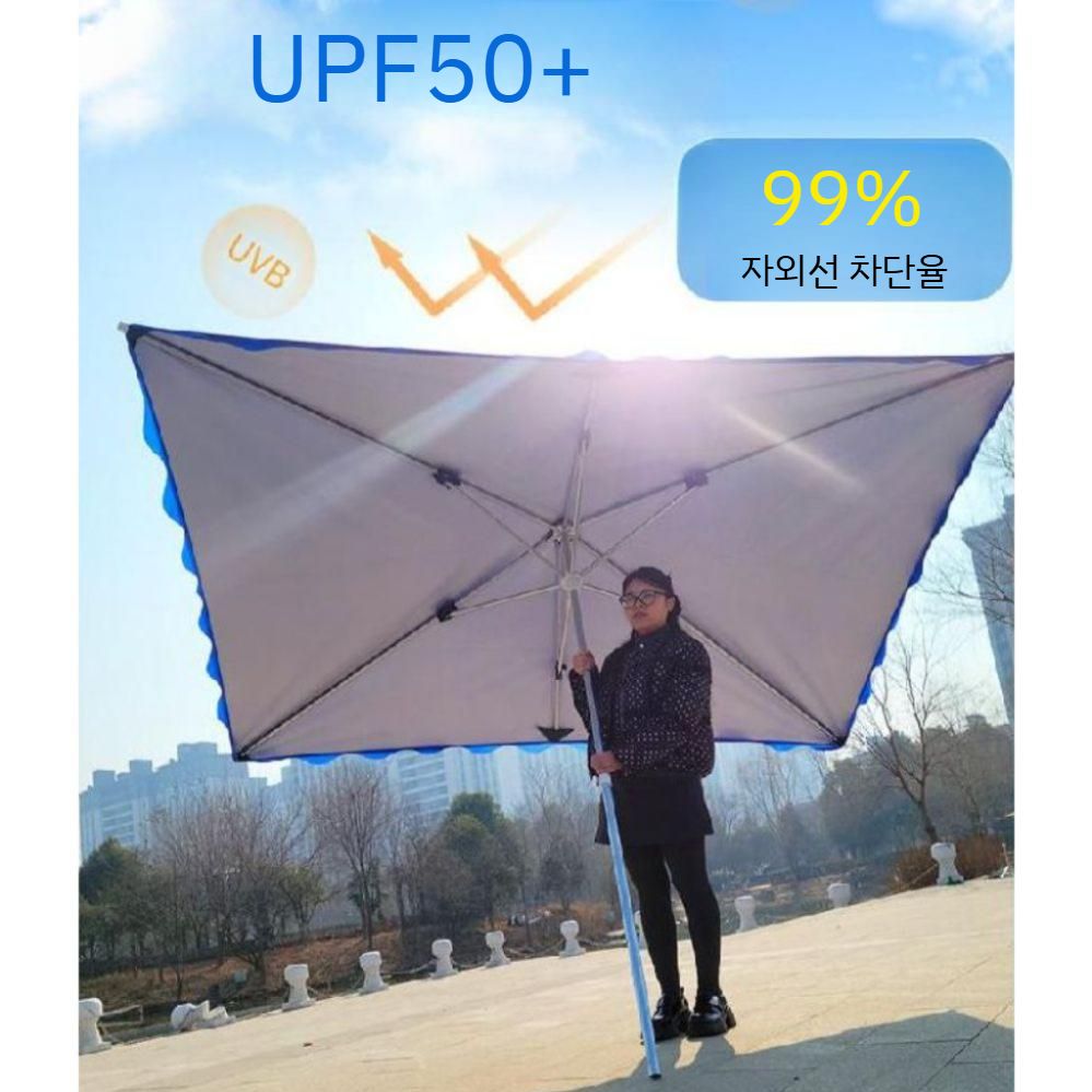 초대형 패션 홀딩 사각파라솔 그늘막 디자인 베이스포함 야외 원목 펜션 인쇄 야외용 캠핑 레드 2X1.5 4뼈 두꺼운 자외선차단제 - 상세 이미지 2