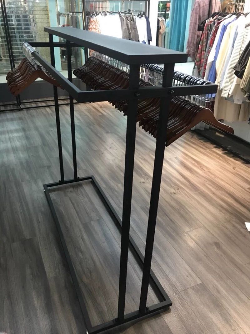 의류 시스템행거 철제 옷장 고정식 매장용 옷걸이행거 수납 스탠드행거 일자 - 상세 이미지 5