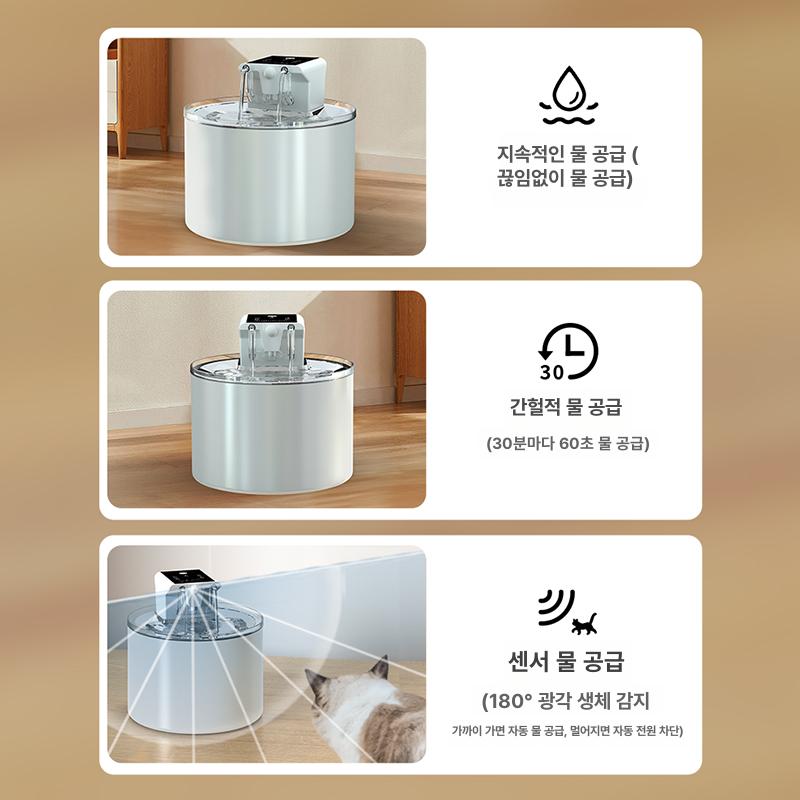 고양이 포세린정수기 스텐 물그릇 급수대 전용 보온보냉 디스펜서 음수기 분수 급수형 - 상세 이미지 4