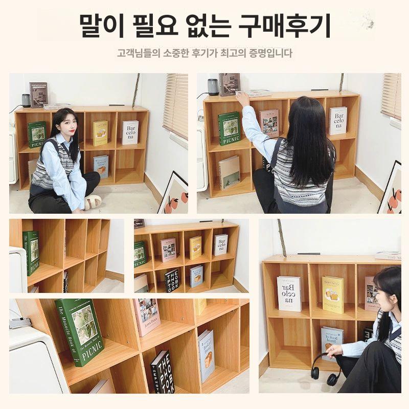 캐비닛 낮은책장 가정용 수납장 조립 거실 틈새 서재 북선반 북케이스 장식장 다용도 - 상세 이미지 5