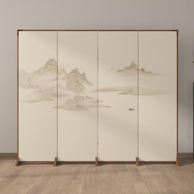 산수화 병풍 소형 제사용 입구 파티션 가림막 인테리어 탁상용 민화 그림 설날 - 상세 이미지 5