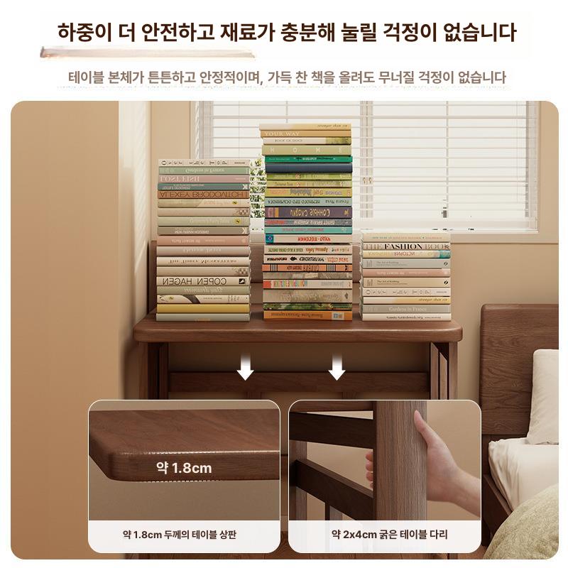 접이식 테이블 원목 소형 컴퓨터 침실 학생용 서재 데스크 노트북 가정용 공간활용 - 상세 이미지 3