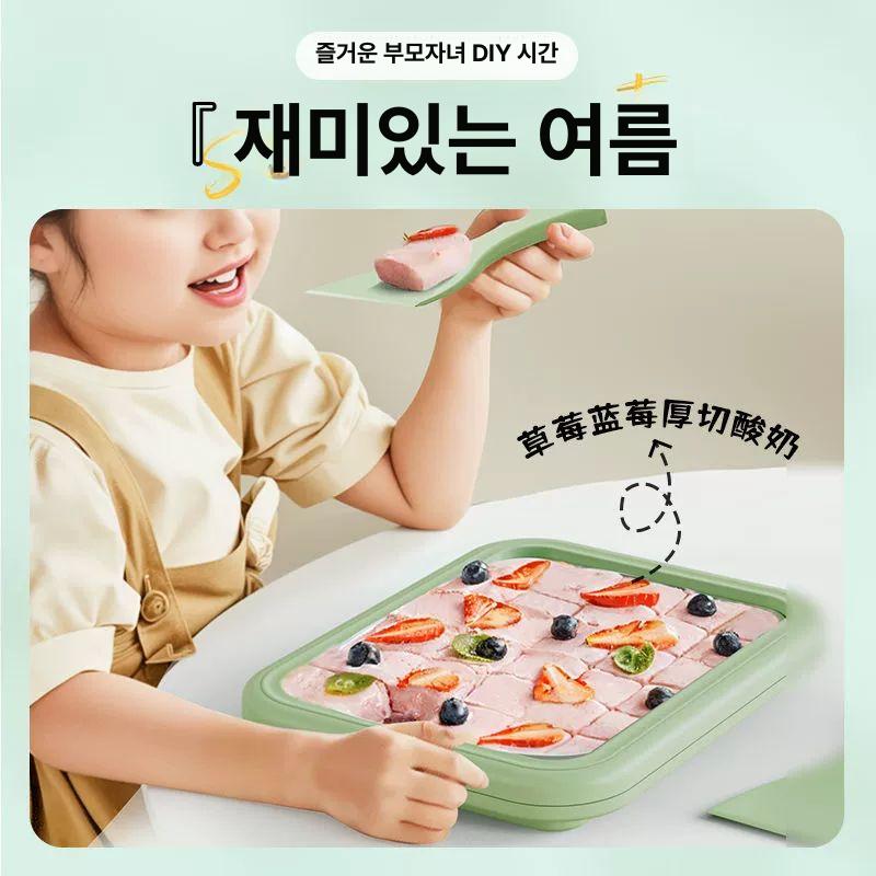 가정용 철판아이스크림메이커 간식 만들기 제조기 젤라또 소프트 식품용 디저트 - 상세 이미지 3