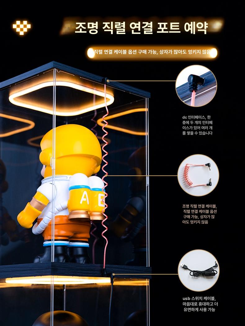 led 피규어장식장 진열대 전시 쇼케이스 인형 아크릴케이스 선반 계단식 레고장식장 - 상세 이미지 5