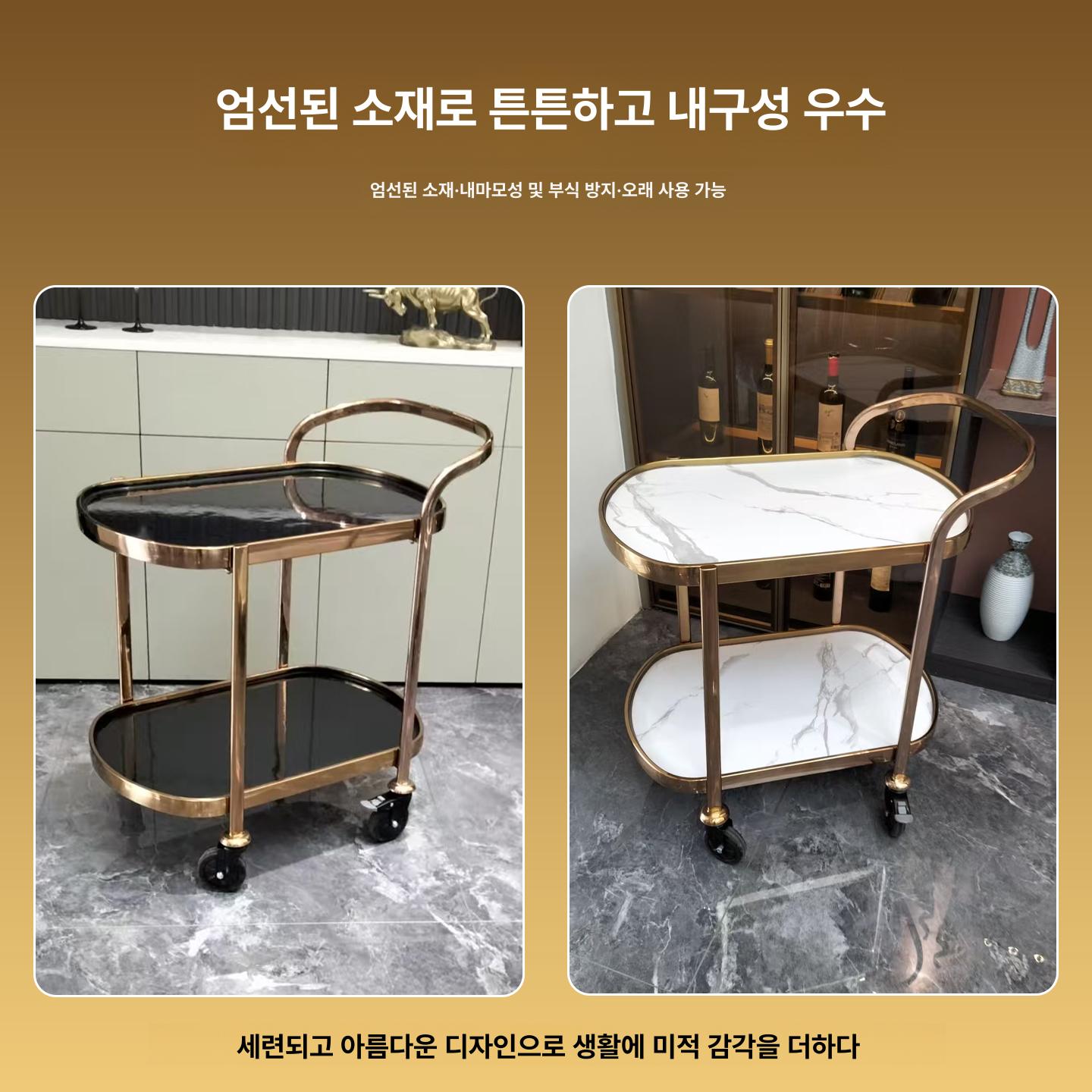 2단 무빙트롤리 업소용서빙카트 식당카트 주방카트 바퀴 식당용카트 주방웨건 운반카 - 상세 이미지 4