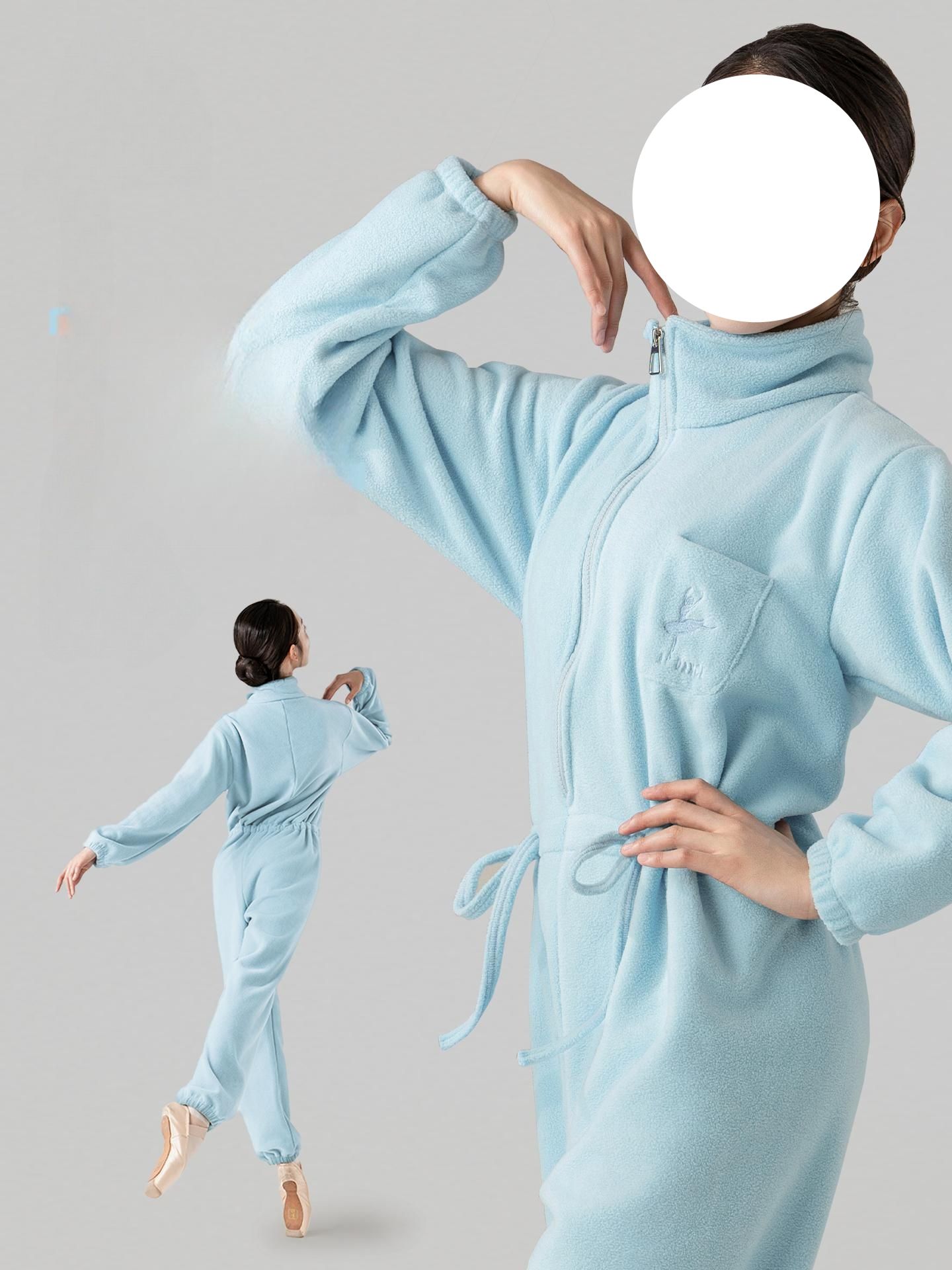 전신 발레우주복 땀복 폴댄스 성인 올인원 점프수트 연습 발레복 챠코트 보온 방한 - 상품 이미지