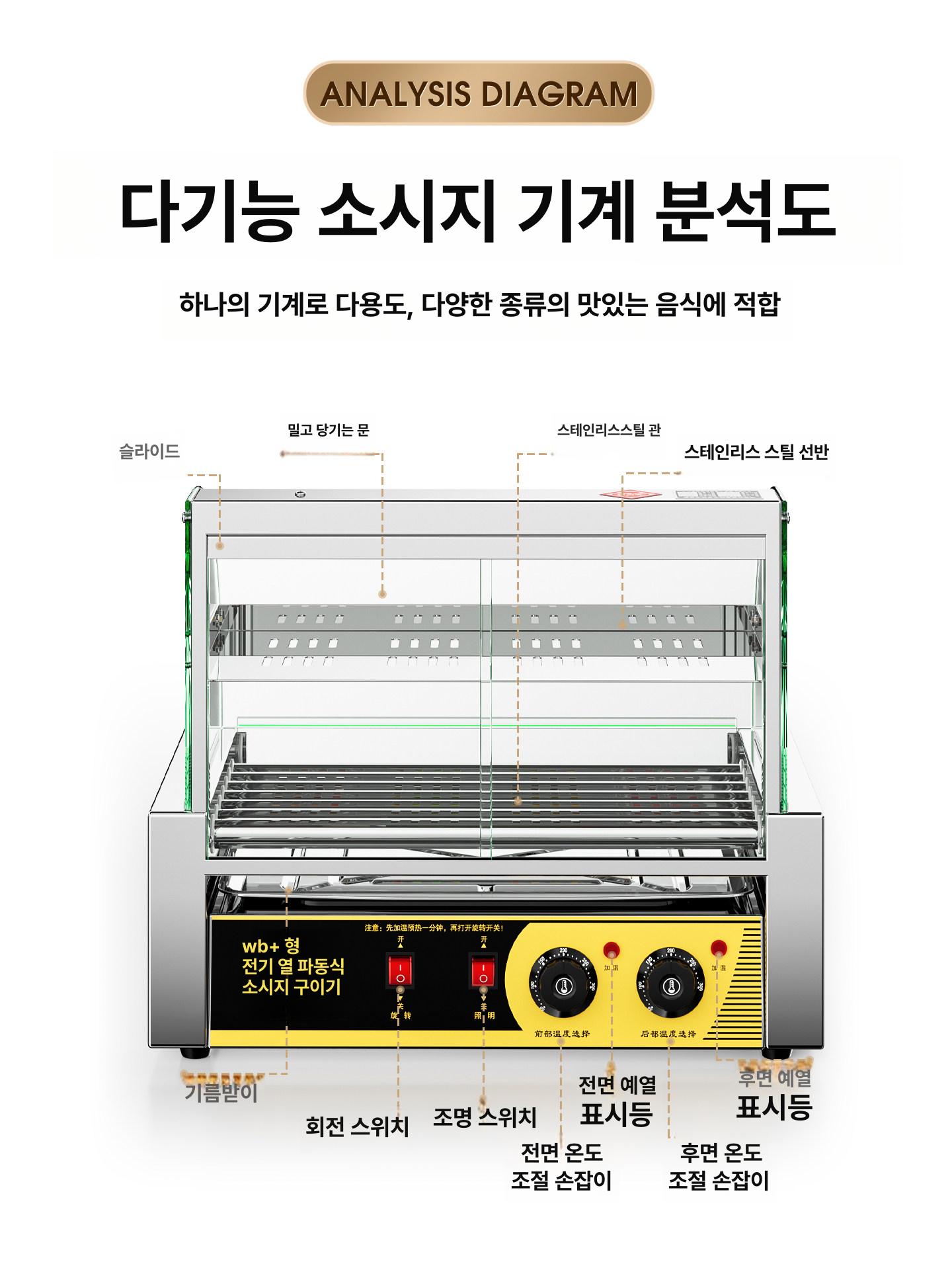 붕어빵 거치대 전기 온열 덮개 온장고 절전형 단층 튀김 보온진열대 푸드워머 - 상세 이미지 4
