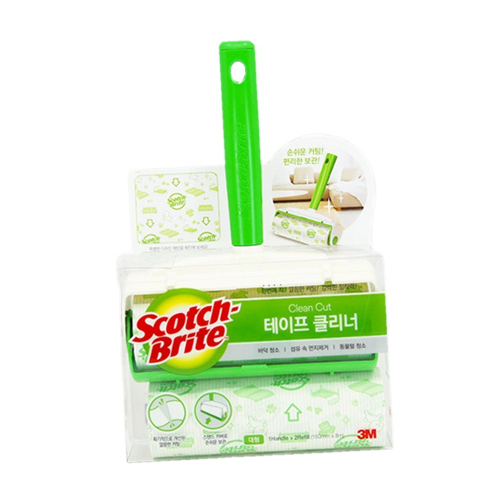 핸들형소파청소롤테이프클리너 리필포함애견털제거먼지제거롤러 대형의류관리테이프클리너 16cm - 상품 이미지