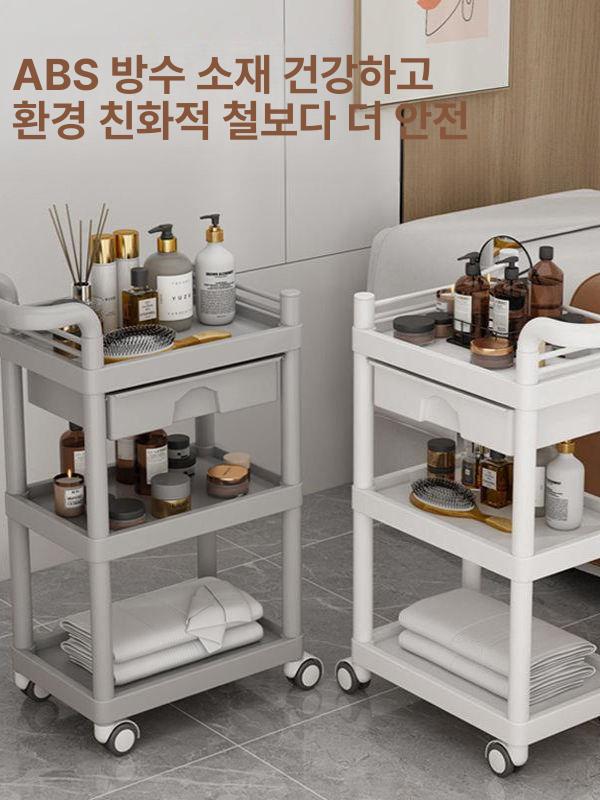 피부샵 서빙카트 웨건 선반 서랍 다용도 아크릴 미용실 피부관리실 뷰티샵 병원 바퀴 - 상세 이미지 3