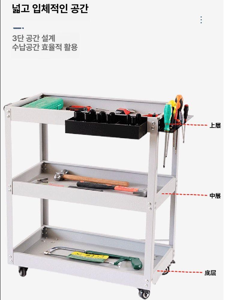 서랍 이동식공구함 수납 작업대 트롤리 캐비닛 다이 부품함 정리함 공구보관함 툴박스 - 상세 이미지 4