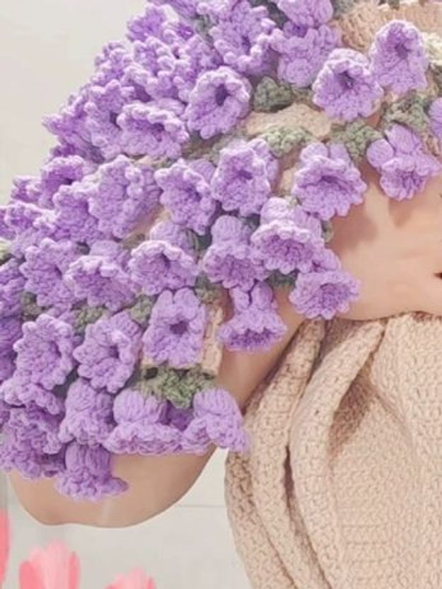 면직물 꽃다발담요 릴리 뜨기 패턴 뜨개질 바늘 키트 초보용 자수 플라워 장미 뜨개꽃 - 상세 이미지 2