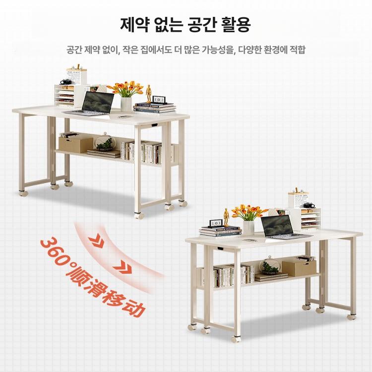 이동식 접이식책상 슬림 사이드 틈새 바퀴달린 침대옆 노트북 원룸 보조 - 상세 이미지 4