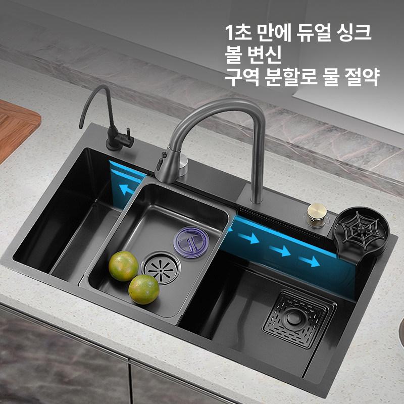 개수대 멀티싱크볼 사각 주방 가정용 설거지 교체용 탕비실 건조 나노 배수구 씽크 - 상세 이미지 4