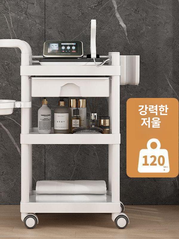 피부샵 서빙카트 웨건 선반 서랍 다용도 아크릴 미용실 피부관리실 뷰티샵 병원 바퀴 - 상세 이미지 4