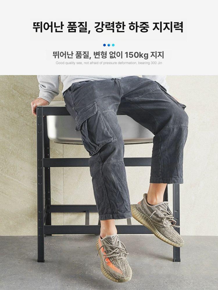 철제 간이싱크대 농가 개수대 스탠드 씽크대 임시 소형 용두 다용도 깊이 업소용 - 상세 이미지 4