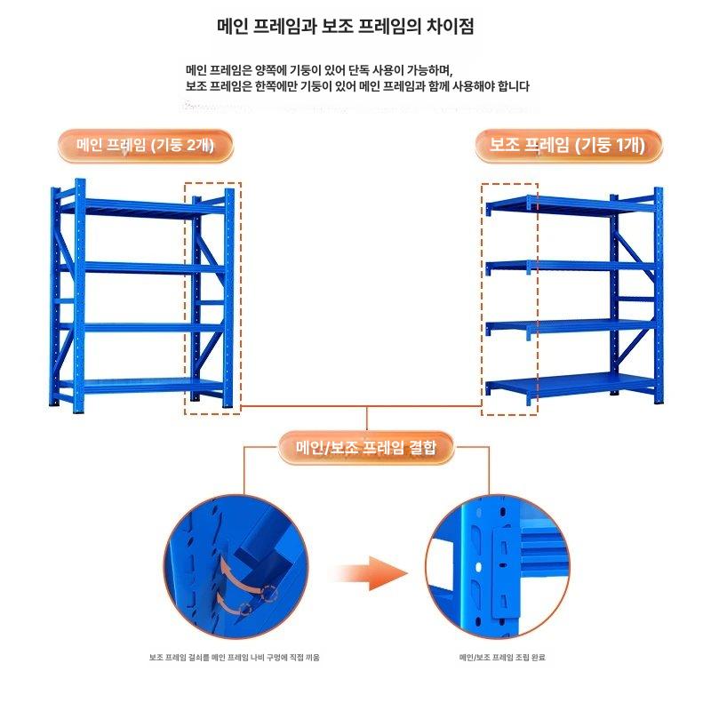 이동식 보관랙 거치대 바퀴 스탠드 철제 트롤리 카트 받침대 선반 업소용 정리대 - 상세 이미지 2
