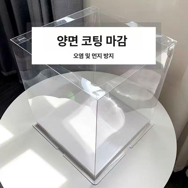 사각 투명케이크상자 선물상자 손잡이 머핀 선물박스 카페 컵케익 용기 떡 투명창 - 상세 이미지 3