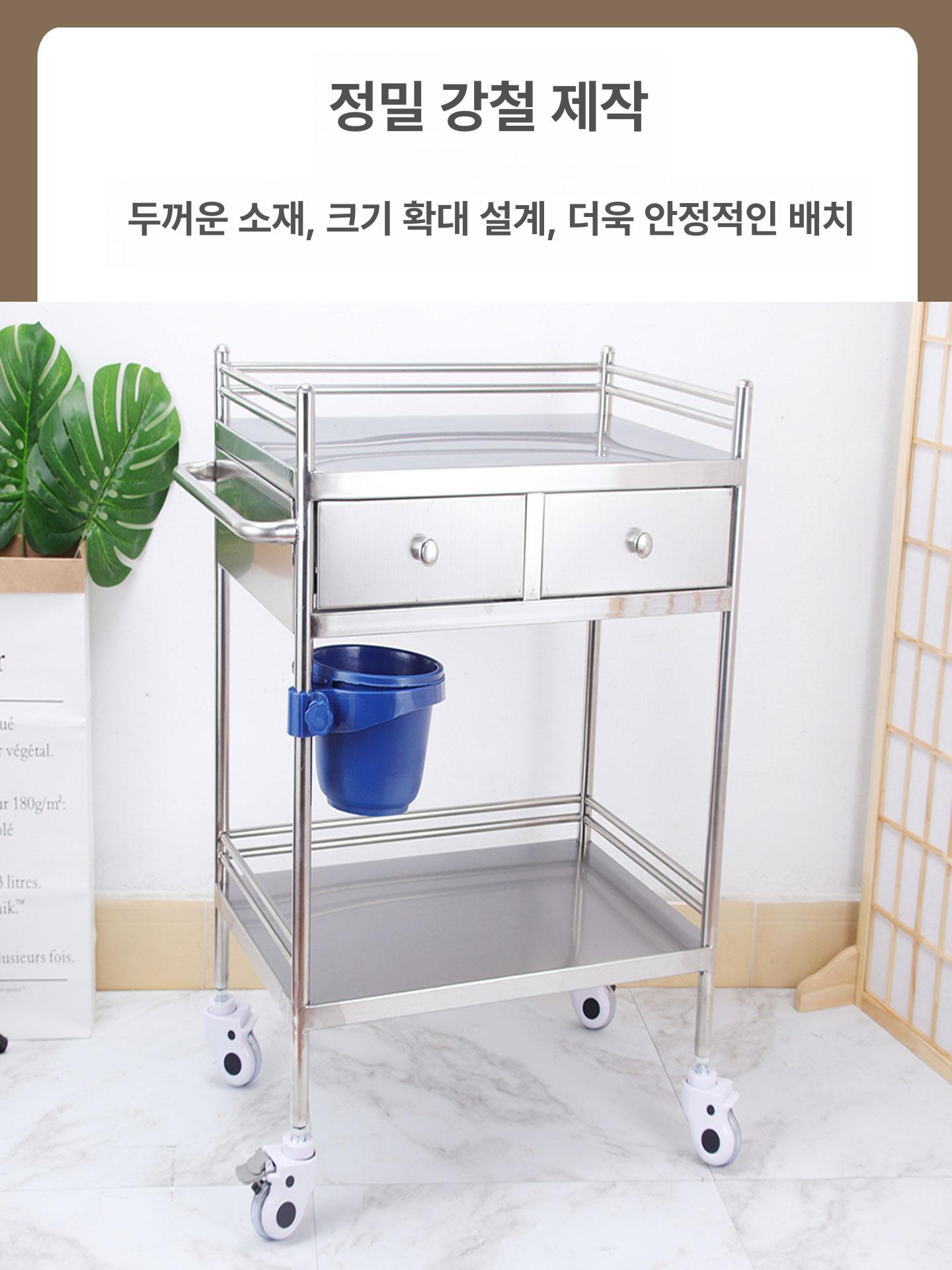 스텐 웨건 미용실 트롤리 다용도 치과 병원용 드레싱카트 헤어샵 진료실 의료용 - 상세 이미지 4
