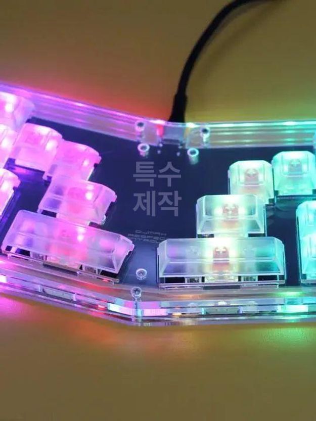 리듬게임 키보드 커스텀 스플릿 갈축 투명 클리어 황축 적축 기계식 키캡 음악 - 상세 이미지 3