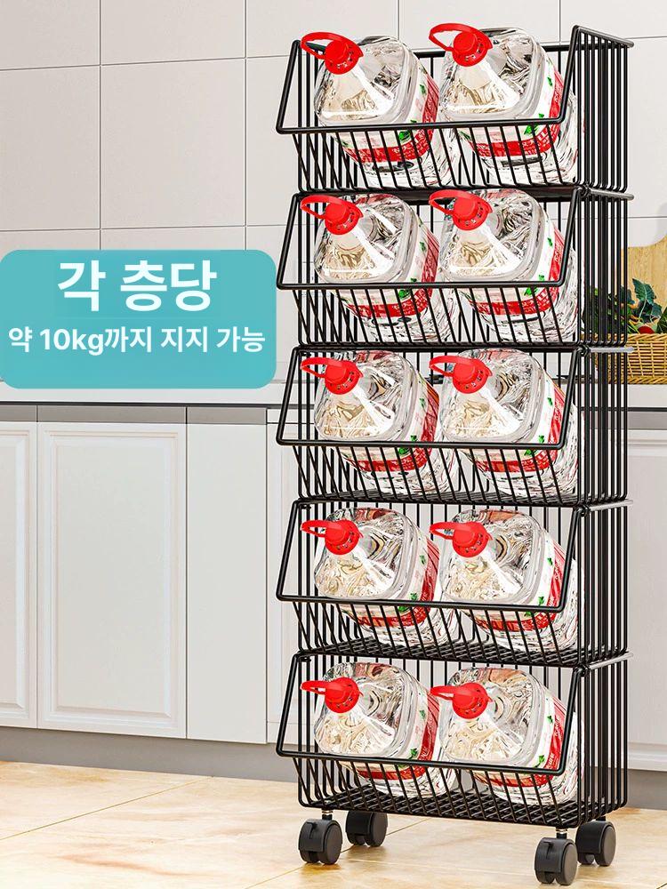 이동식 세탁바구니 바퀴 수납 4단 서랍 접이식 빨래통 정리 카트 - 상세 이미지 5
