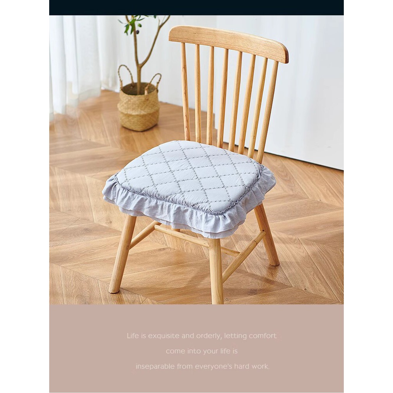 침대 누빔 벤치형 소파 회색 카바 스커트 식탁 레이스 매트 여름 45x45cm 프릴 긴의자 공주 회색 45x45cm - 상세 이미지 2
