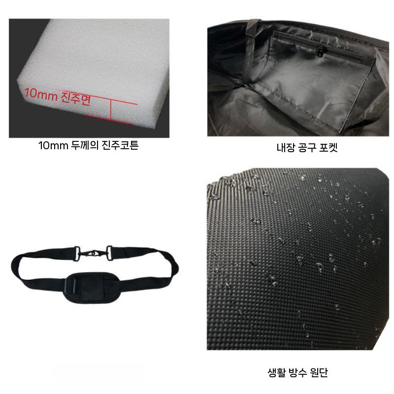 밀대가방 분리수거함 쓰레기통 밀대보관 대형 청소용품가방 가정용 휴지통 대용량 거치대 스탠드 50cm x 11cm 레드 지퍼 - 상세 이미지 5