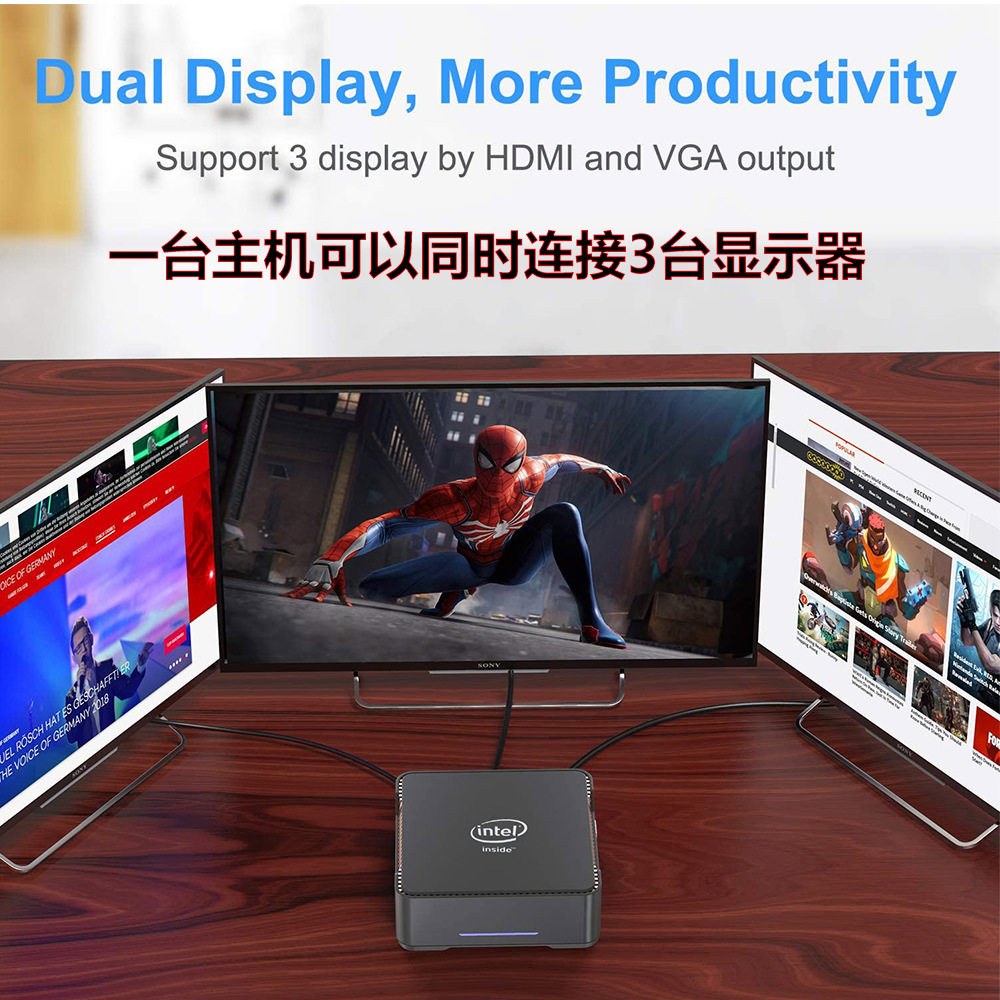 비링크 듀얼 256GB 미니 PC 사무실 NAS Windows11 N100 주식 AK3V/J3455 8 128G - 상세 이미지 2