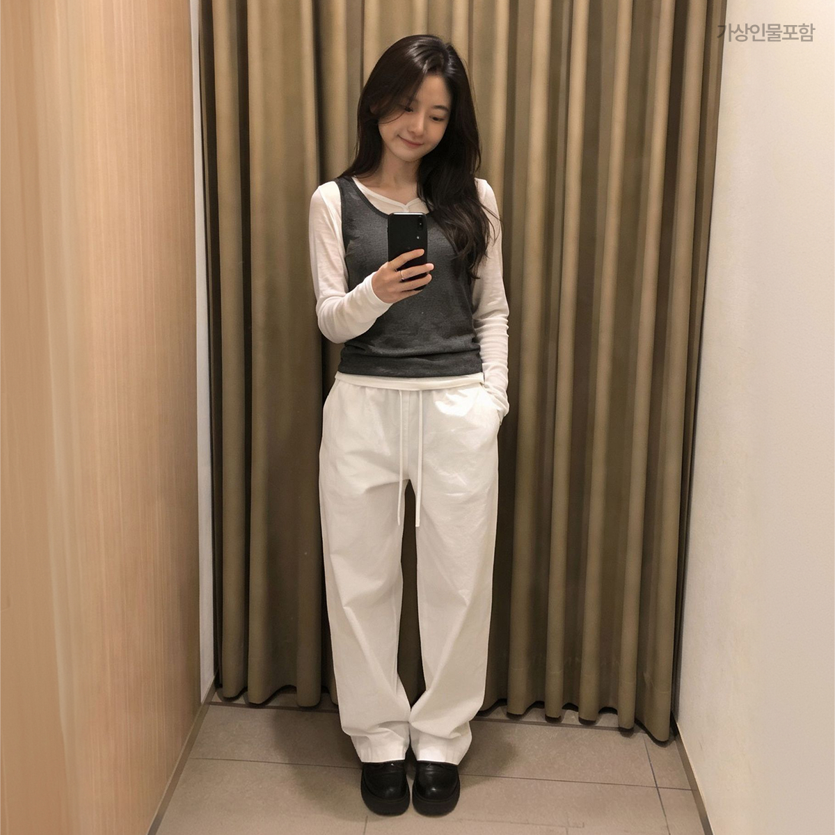 로엠 풀밴딩 와이드 팬츠 RMTWG26R11 상품 이미지