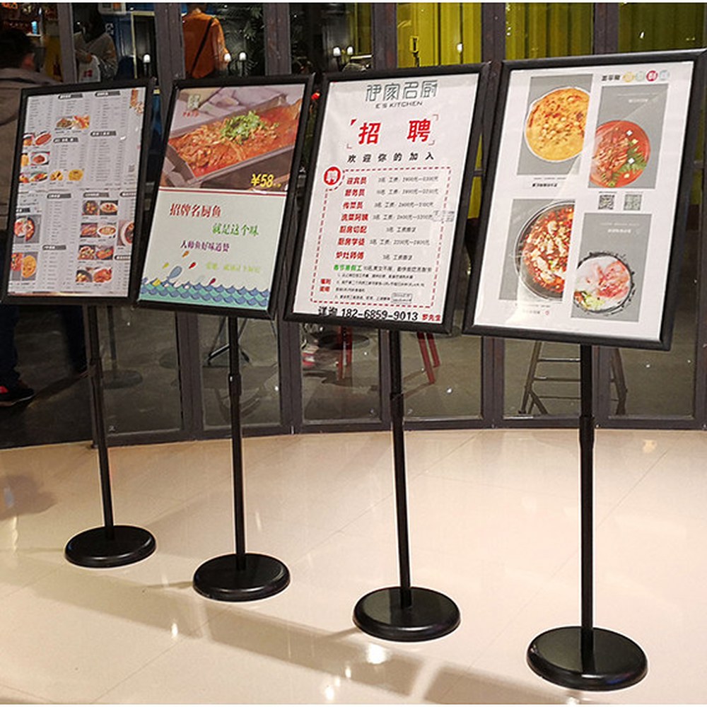 약국 70X50 실버 메뉴판 가로 A3 높이 배너 블랙 세로 A4 걸이형 60x90 전시 개업 가게 직각 조절 셀프 실외 가능 A4 실버 직각 가로 세로 높이 조절 가능 - 상품 이미지