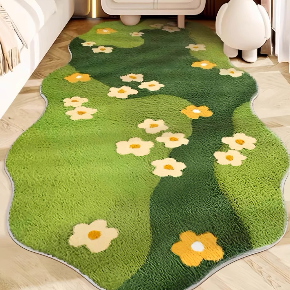 침대옆 식탁밑 침대러그 아인별 100x200cm 꽃밭 세탁 3D 러그 카페트 침대옆청태소화 40cmx120cm 라이크 - 상세 이미지 3