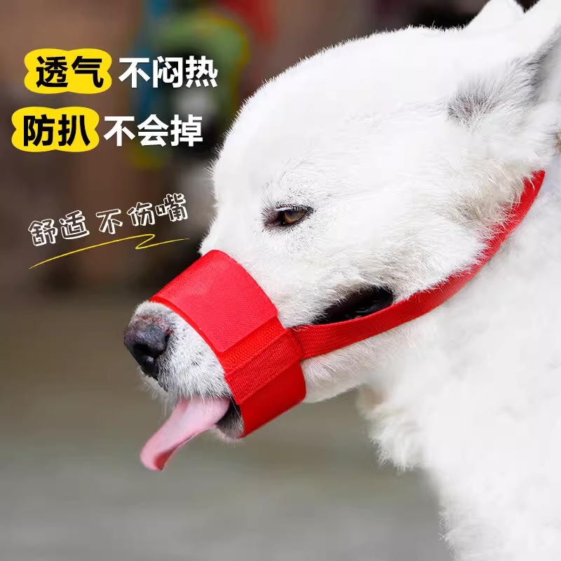 강아지 입마개 물림방지 짖음방지 중대형견 코기 시바견 물기방지 물 마실 수 있는 펫 마스크 빨강 S3-9kg 권장 - 상세 이미지 2