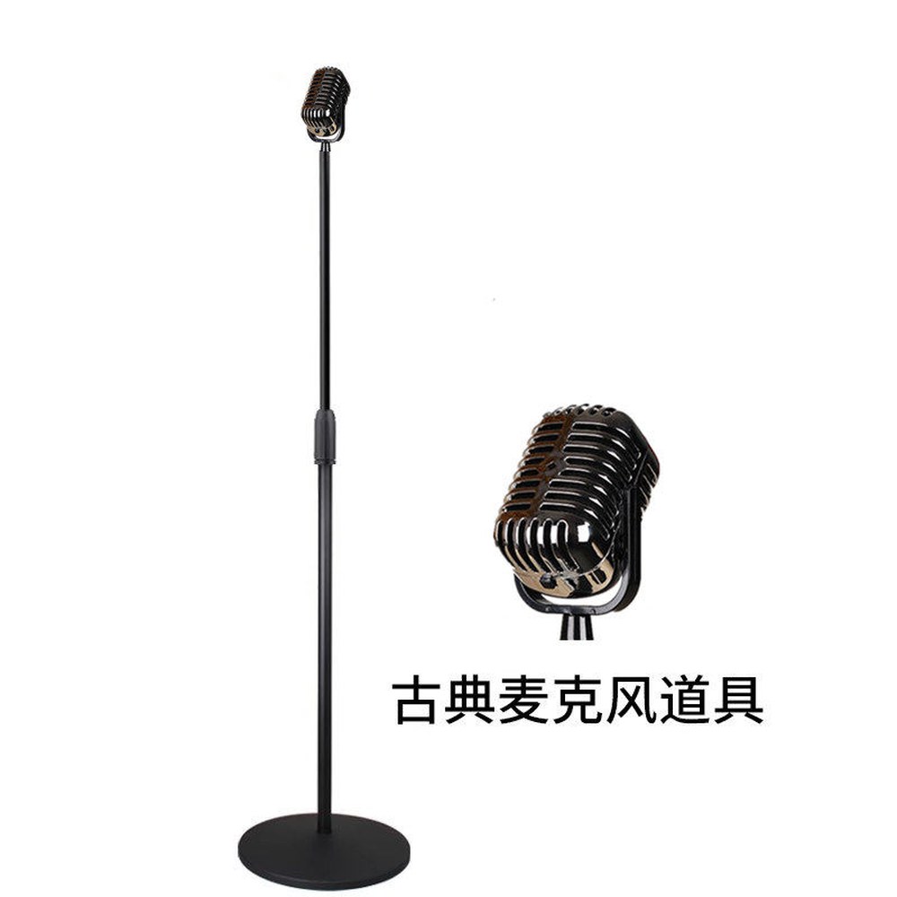 공연 실버 스탠딩 스탠딩마이크 음악 방송 스탠드 블랙 마이크 실버 블랙 스탠드 - 상품 이미지