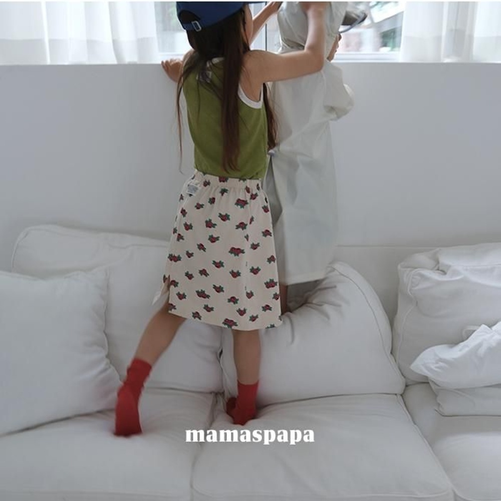 보아투 유아 마마스파파 파인스커트 S~XL 여름 여아 치마 밴딩 고무줄 자매룩 데일리룩 - 상품 이미지