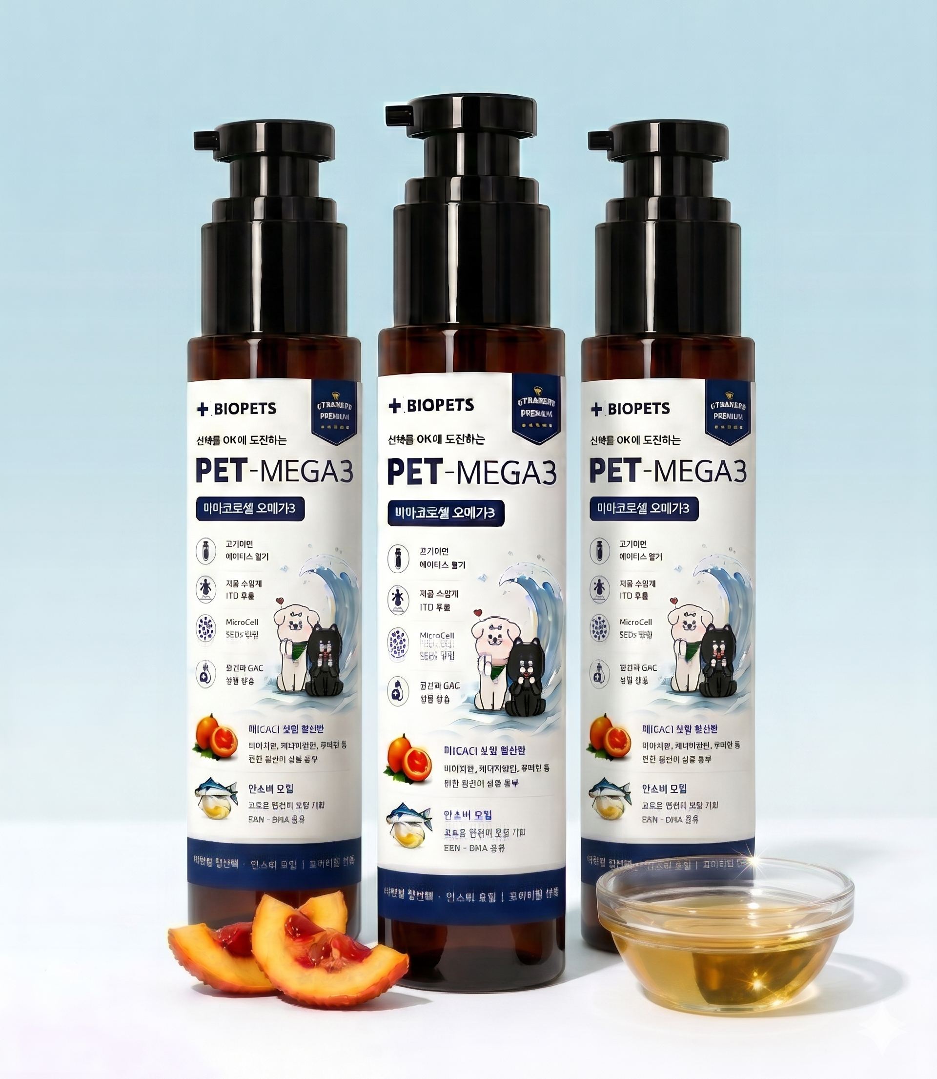 강아지 오메가3 심장 피부 항산화 종합 영양제 펫메가3 50ml, 2개 - 상세 이미지 2