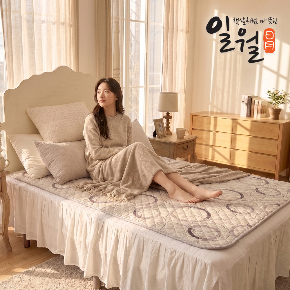 일월 전기매트 동그라미 워셔블 탄소 카본매트 전기장판 싱글 이미지 7