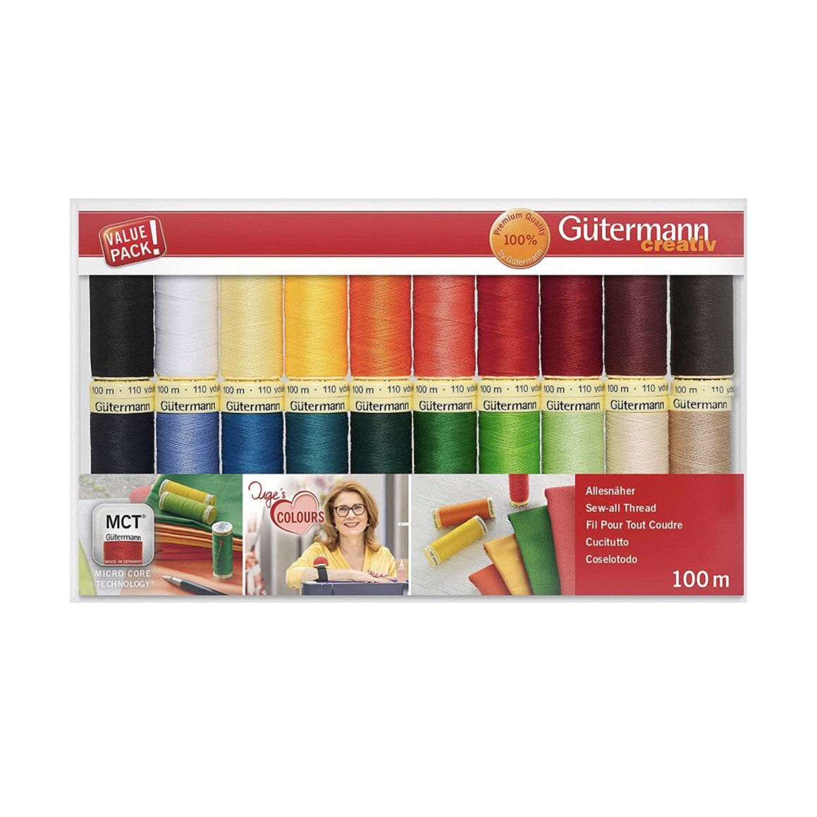 스풀 Gutermann 구터만 12개 세트20컬러 장식 퀼팅실 10스풀 10개입 재봉실 재봉사 세트20컬러 - 상품 이미지