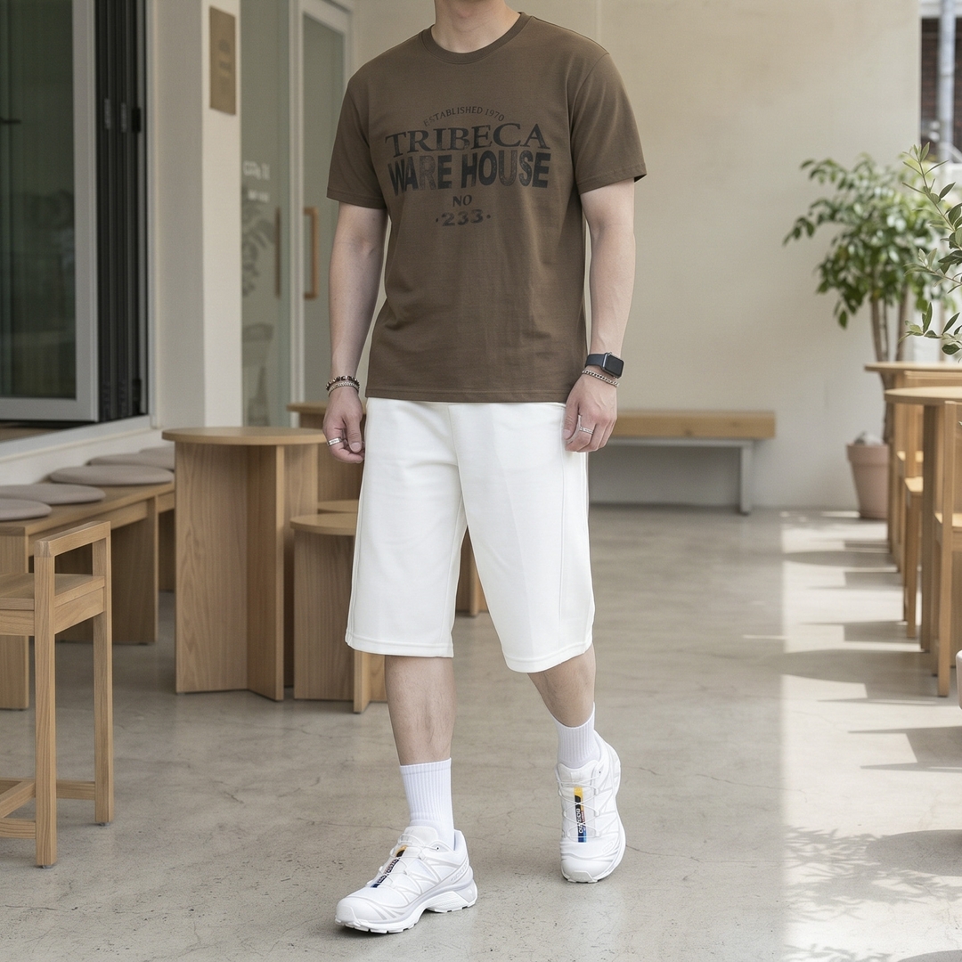 남자 크롭 머슬핏 반팔 웨어하우스 빈티지 프린팅 반팔티셔츠 이미지 7