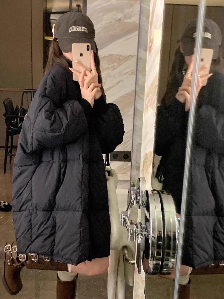 티셔츠 하이넥 반목폴라 터틀넥 반목티 오버핏 여성 폴라티 이너 여자 기모 겨울 긴팔 데일리 - 상세 이미지 3