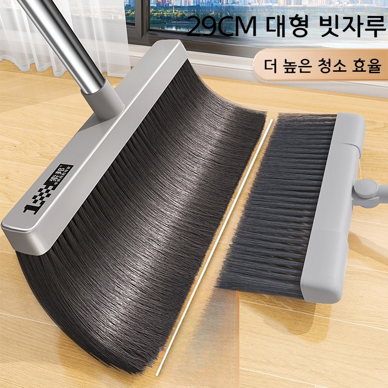 자동 반동 빗자루 청소 세트 머리카락 안붙는 펄 화이트 신형 접이식 - 상세 이미지 2