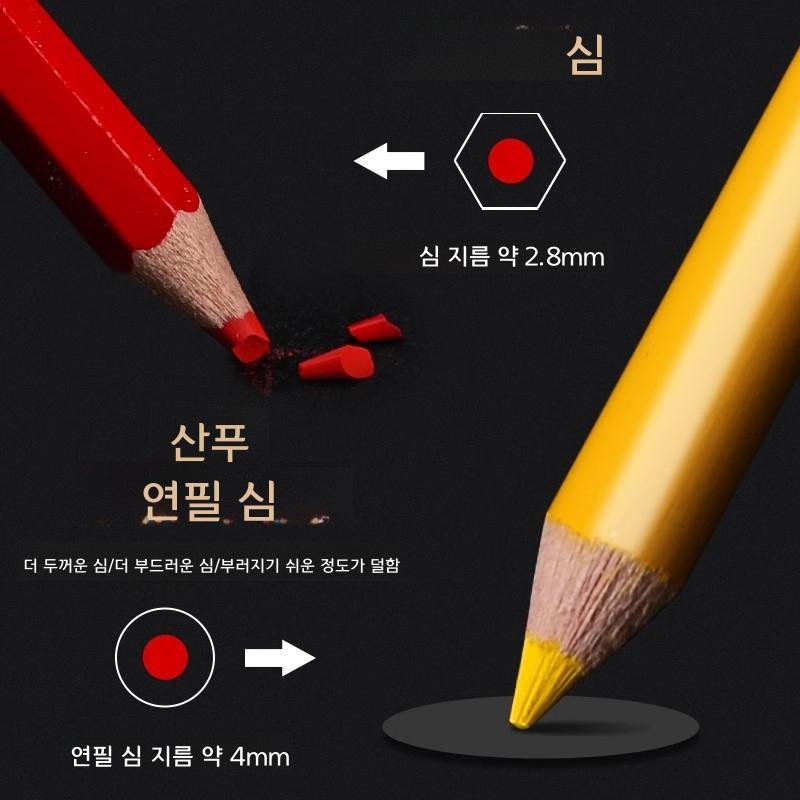전문가용 유성 색연필 세트 드로잉 컬러링북 미술 도구 틴케이스 12색 유성 틴케이스 전통 - 상세 이미지 3