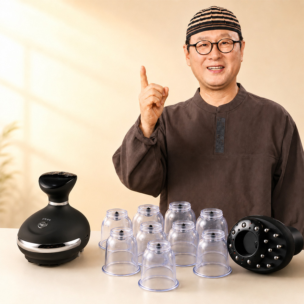 김오곤 원장 핫풀려 365 1세트 진공흡입 온열 저주파 마사지 부항 무선 가정용 바디 괄사 - 상세 이미지 2