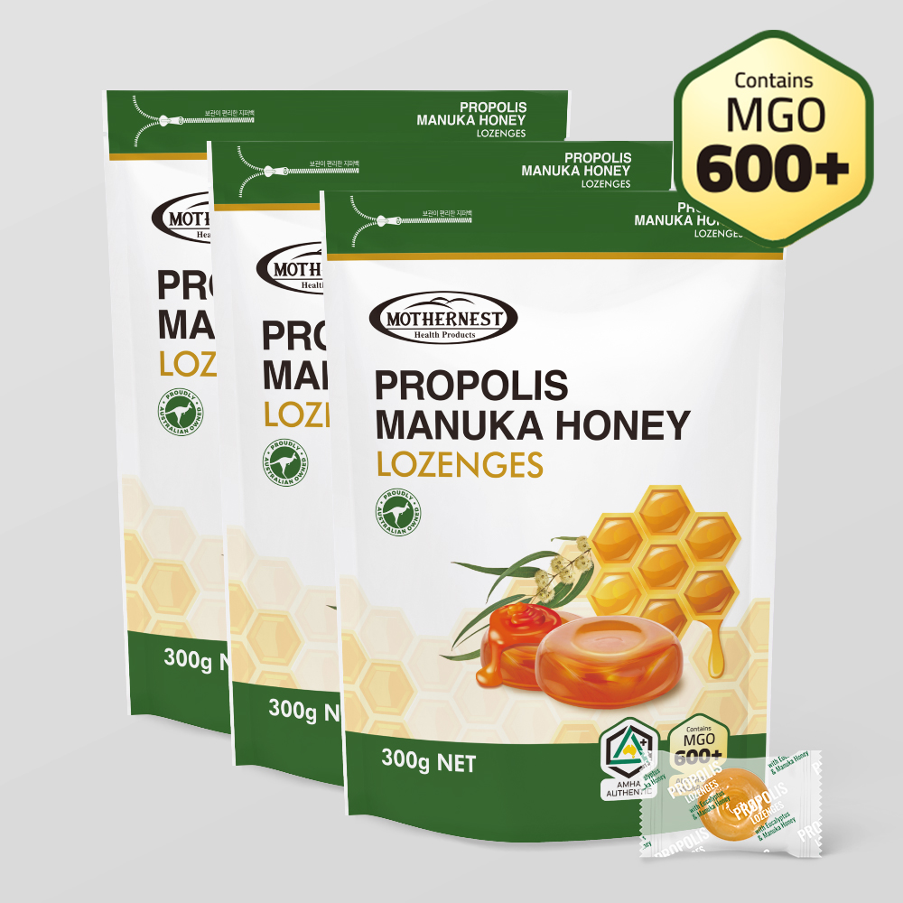 마더네스트 호주산 프로폴리스 마누카 허니 로젠지스 캔디 (MGO600+) 300g, 3개 - 상품 이미지