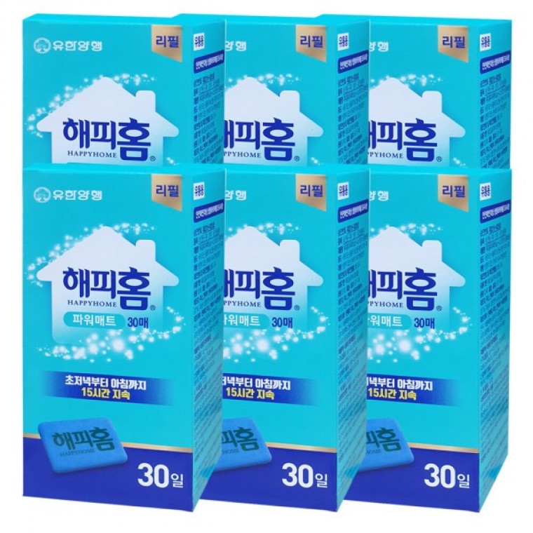 해피홈 파워매트S 리필 30매x6개 - 상품 이미지