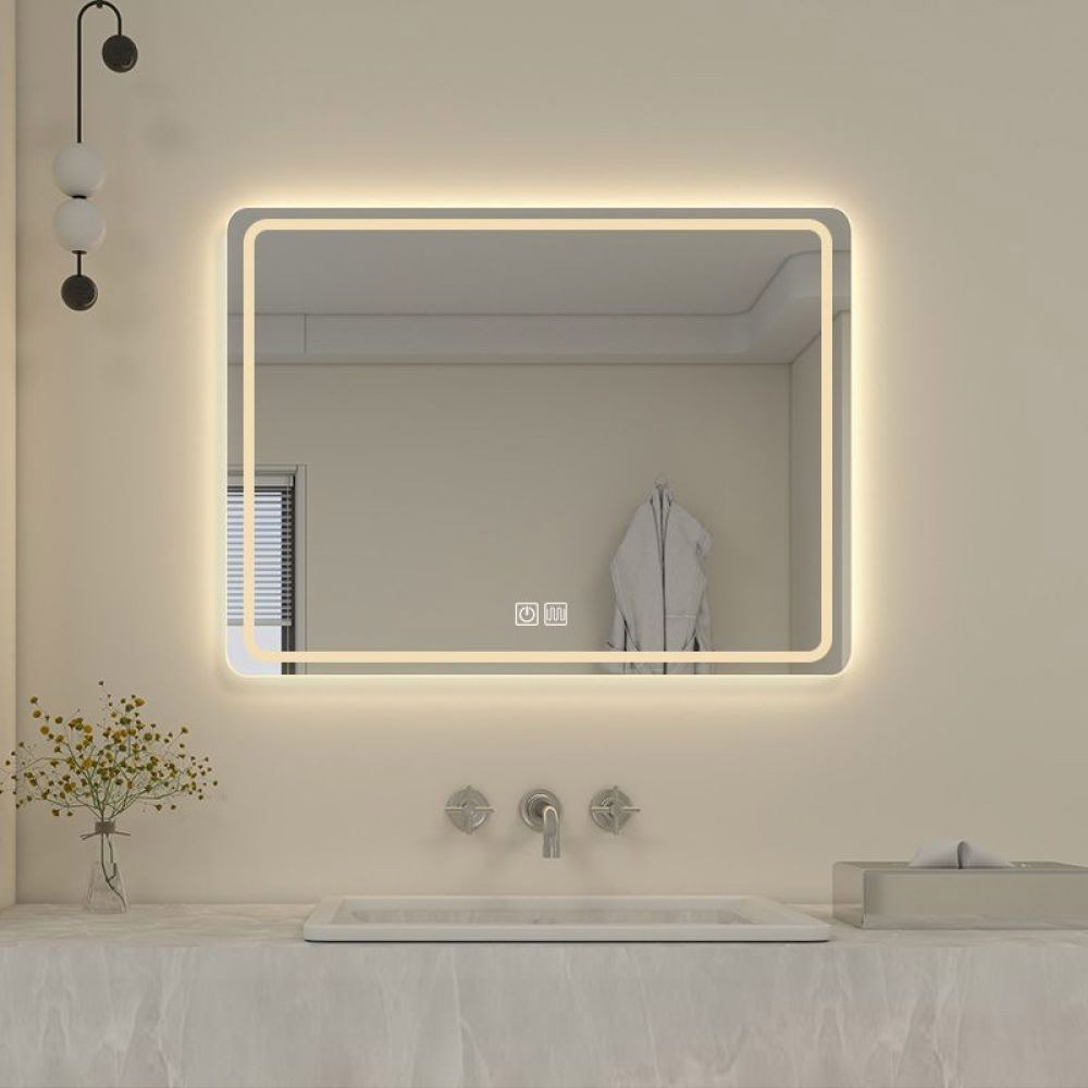 터치 신발장 실 벽장식 셀프 메이크업 LED 거울 세로 화이트 60x40 - 상세 이미지 2