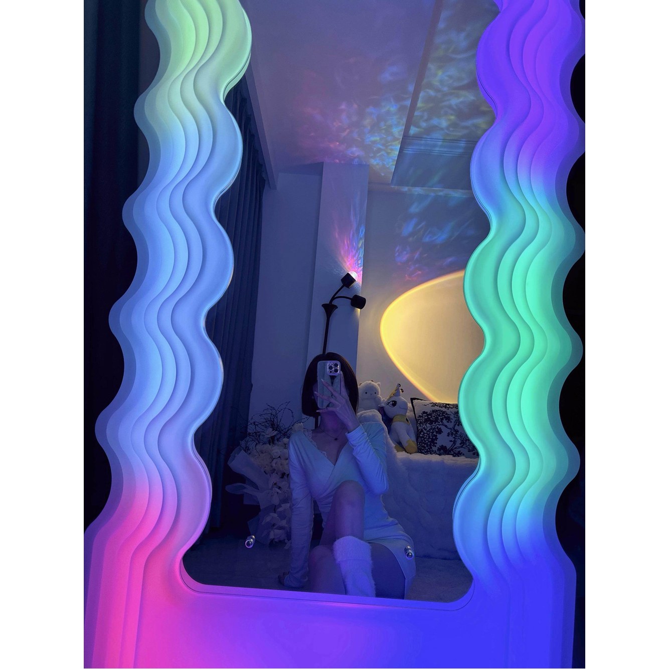 타원형 178x70 도톰함삼색조광 나무 활영 수출용 전신거울 데코 할부 미러 거울 수출용 도톰함삼색조광 - 상세 이미지 2
