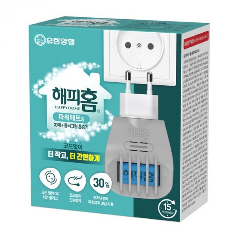 해피홈 파워매트S 30매+ 플러그형 훈증기 - 상품 이미지