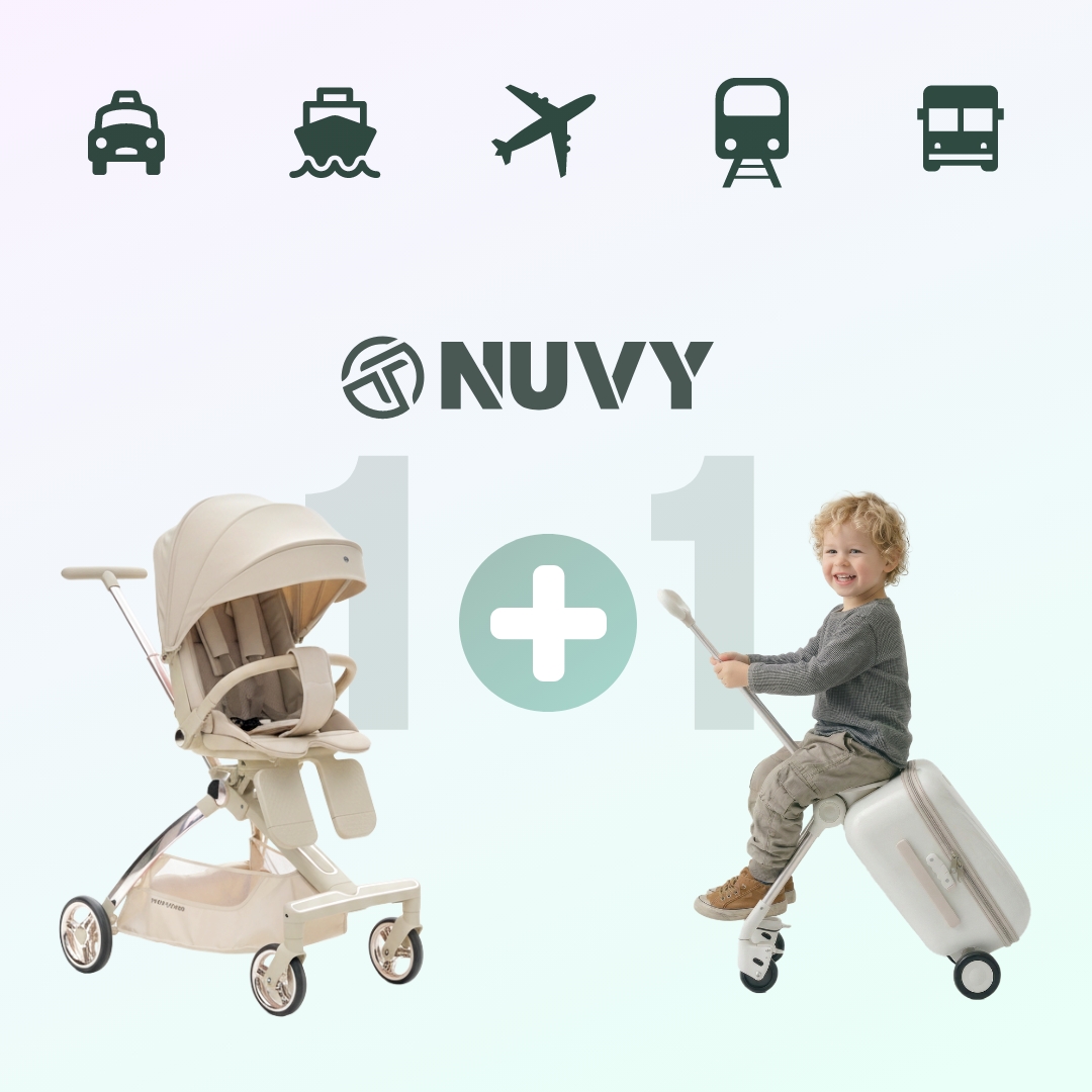 NUVY 1+1 트래블 기획세트 누비 트래블러T 타는 캐리어+트라이크 휴대용 유모차 여행 - 상세 이미지 4