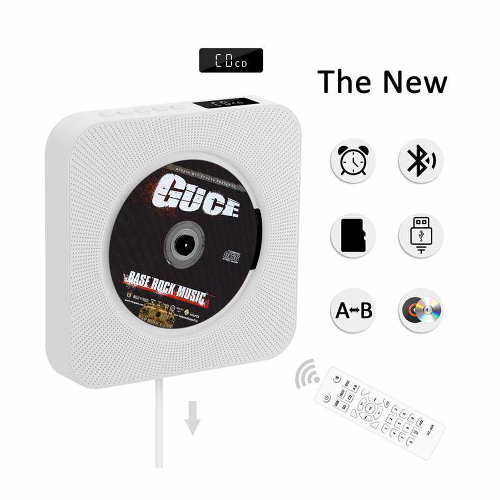 mp3 KECAG CD플레이어 스피커 USB 듀얼스피커 플레이어 벽걸이 화이트kc809 - 상세 이미지 2