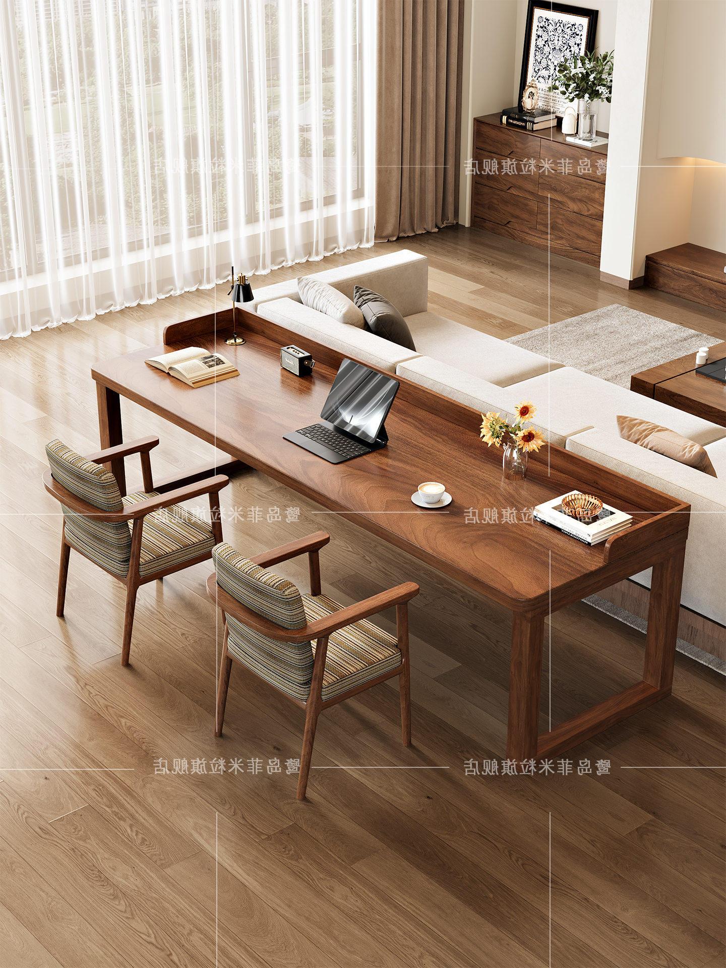 올렌토 거실서재화테이블 데스크 대형 책상 원목 단일 호두나무 120x50x75x4.5 cm - 상세 이미지 5