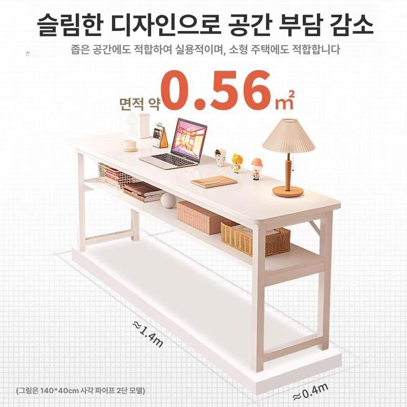 긴 창가 2인 직사각형 책상 사무실 테이블 카페 학습 단층 블랙윌로우 80cm 이미지 6